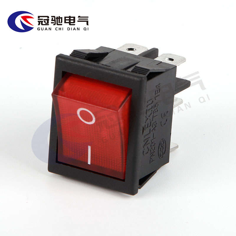 冠驰电气小船型开关饮水机电子称船形翘板电源按钮2脚4脚250V