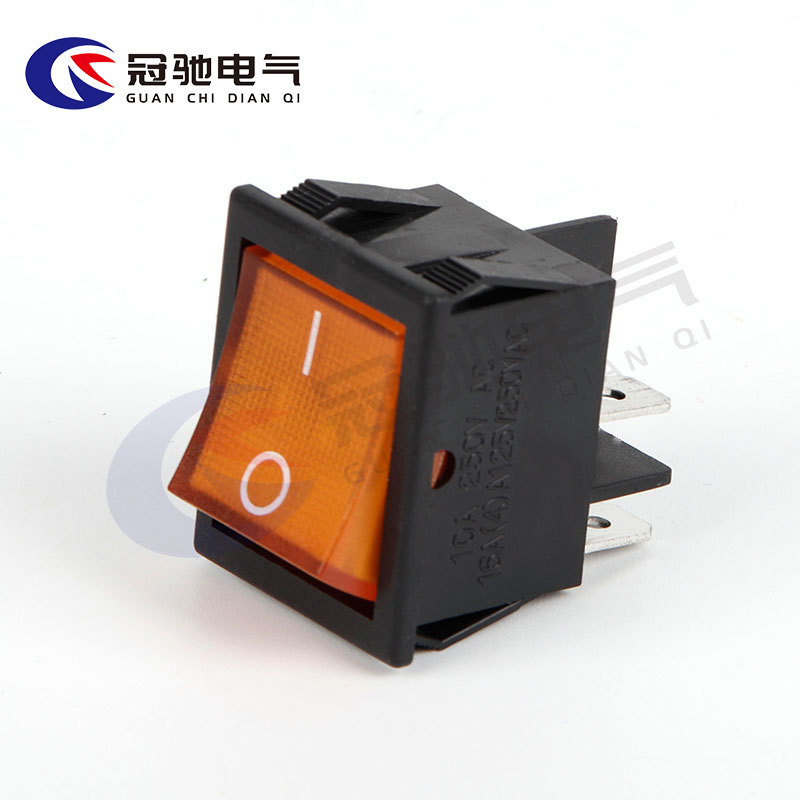 冠驰电气小船型开关饮水机电子称船形翘板电源按钮2脚4脚250V