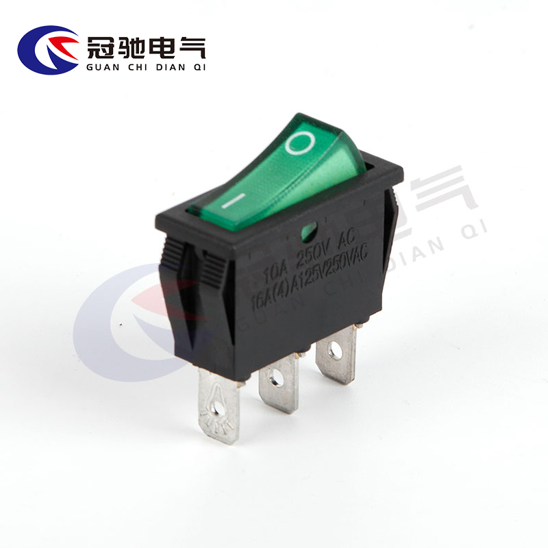 冠驰电气小船型开关饮水机电子称船形翘板电源按钮2脚4脚250V