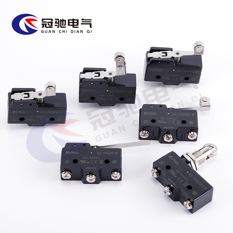 行程限位开关触点按键XZ-15GW 15GW微动开关直柄三脚5A 125V250V